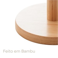 Porta Papel Toalha de Bambu 14x26cm - Design Moderno e Resistente para Cozinha - imagem 4