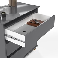 Mini Cômoda Criado Mudo 3 Gavetas Cinza com Pés de Madeira | Design Moderno e Funcional - imagem 5