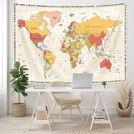 Tapeçaria Mapa-Múndi Educacional SAOLUIS: Decore e Inspire Crianças e Adultos! - imagem 3