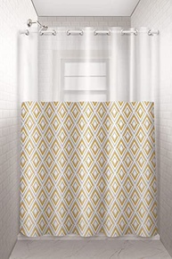 Cortina para Box com Ilhós Losangos Visor Cristal 1,35x2,00m - Proteção Elegante e Prática para Banheiros - imagem 4