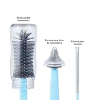 Kit Escovas de Silicone 4 em 1 - Limpeza Completa para Mamadeiras, Garrafas e Copos - imagem 5