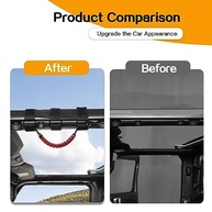 Manoplas de Barra de Rolagem Hoolcar Paracord: Acessórios Essenciais para Jeep Wrangler JK, JL, JT e Mais (Preto/Vermelho) - imagem 4
