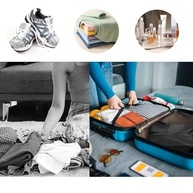Pacote com 2 Bolsas para Sapatos de Viagem Extra Grande Impermeável Nylon Portátil com Zíper para Homens e Mulheres - imagem 5