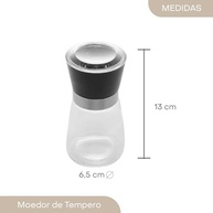 Moedor de Temperos de Vidro com Tampa Preta 170ml - Lyor | Frescor e Estilo na Sua Cozinha - imagem 3