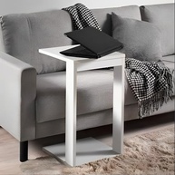 Mesa Lateral de Canto para Sofá com Design Moderno - Apoio para Notebook, Copos e Pratos - imagem 4