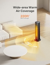 Aquecedor de Torre PELONIS 1500W com Oscilação, Controle Remoto e Segurança Total - imagem 5