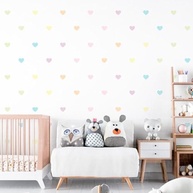 Adesivo Decorativo Infantil Corações Coloridos Lavável - Seguro e Fácil Aplicação para Quarto de Bebê - imagem 2