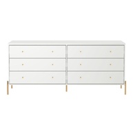 Cômoda com 6 Gavetas Jasper 180cm - Design Moderno Branco com Dourado - imagem 1