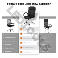 Cadeira de Escritório Presidente Executiva com Reclinável e Design Ergonômico - imagem 4
