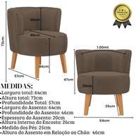 Kit 2 Poltronas Elegantes em Veludo Marrom | Design Moderno e Conforto Premium para Sala de Estar - imagem 3