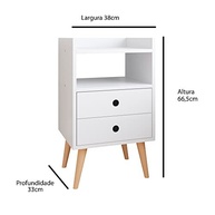 Conjunto Mesa de Cabeceira Retro com 2 Gavetas - Design Moderno para Quarto - imagem 4