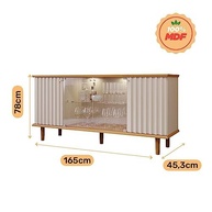 Buffet Aparador 4 Portas com Vidro Temperado Janice - Design Moderno em MDF 100% - imagem 4