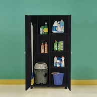 Armário Multiuso Ditália AR-70 2 Portas com Rodízios – Design Moderno e Versátil em Preto Fosco - imagem 5