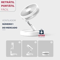 Ventilador Silencioso Portátil Dobrável com Bateria 7200mAh Recarregável - Ideal para Casa, Viagem e Escritório - imagem 5