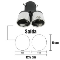 Ponteira Velspeed Esportiva Dupla Curva Oblíquo Preta - Estilo e Performance para Seu Carro - imagem 5
