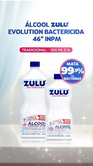 Zulu Álcool 46°INPM Tradicional 500ml - Limpeza Profunda e Higienização Eficiente - imagem 3