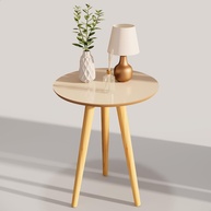 Mesinha Lateral Retro em Madeira - Design Off White com Detalhes Freijó para Sala e Quarto - imagem 1