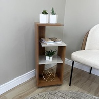 Mesa de Apoio com Prateleiras BIS Cinamomo/Off White - Design Moderno e Funcional - imagem 5