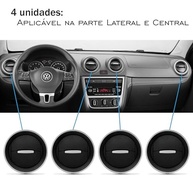 Kit 4 Difusores de Ar Gol, Voyage e Saveiro G5/G6 - Preto com Aro Prata - imagem 5