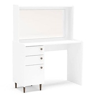 Penteadeira Luisiana Branco Politorno - Espaçosa, com Espelho e Design Moderno - imagem 4