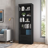 Livreiro Multiuso com 2 Gavetas em Preto - Organize com Estilo e Praticidade - imagem 3