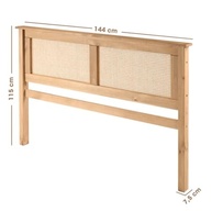 Cabeceira de Cama Casal em Madeira Pinus e Rattan Natural – Estilo Atemporal e Charme Artesanal - imagem 4