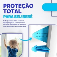 Trava de Segurança para Portas e Janelas de Correr - Proteção Confiável para Bebês e Crianças - imagem 3