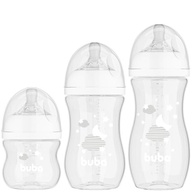 Kit 3 Mamadeiras Easy Flow Nuvem Branca 120/270/330ml - Sistema Anticólico Buba - imagem 2