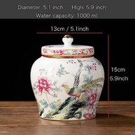 Urna de Cerâmica Elegante com Estampa Floral e Pássaros - Memorial para Mãe Amada - imagem 4