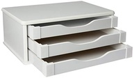 Suporte de Monitor com 3 Gavetas em MDF Branco - Organize e Eleve Sua Mesa - imagem 3