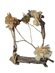 Decoração Rústica Artesanal em Madeira, Sisal e Palha de Milho - Estilo Boho Único - imagem 1