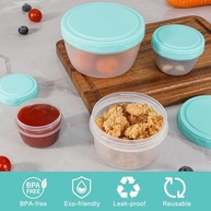 Pacote com 4 Recipientes de Alimentos Empilháveis com Tampas à Prova de Vazamento - Sem BPA, Ideal para Molhos e Lanches - imagem 5