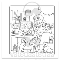 Cuties Edição Especial de Luxo: Girl Moments - Livro de Colorir para Adultos com Capa Dura e Acetato Protetor - imagem 4