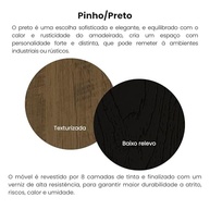 Escrivaninha com Estante Lateral MATCH - Design Industrial Moderno em Preto/Pinho - imagem 5