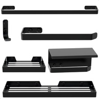 Kit Acessórios para Banheiro Preto Fosco 6 Peças - Modernidade e Estilo para seu Ambiente - imagem 2