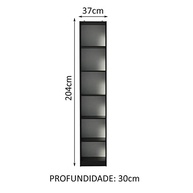 Estante Livreiro Madesa 6906 com 6 Nichos – Design Moderno e Funcional em Preto - imagem 4