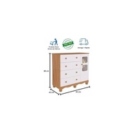 Cômoda Peroba Uli 1 Porta 4 Gavetas – Design Elegante e Funcionalidade para Seu Quarto - imagem 3
