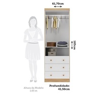 Guarda-Roupa Infantil 2 Portas e 3 Gavetas em MDF - Design Moderno e Seguro - imagem 3