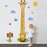 Adesivo de Parede Girafa Régua de Crescimento Infantil - 146cm Amarelo | Decore e Acompanhe o Crescimento com Estilo - imagem 5