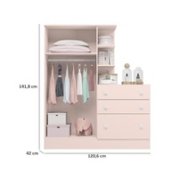 Guarda-Roupa com Cômoda Doce Sonho Rosa - Design Encantador para Quarto Infantil - imagem 3