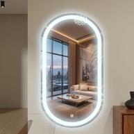 Espelho de Parede Iluminado Oval 50x80cm com LED Touch Dimmer - Design Moderno e Fácil Instalação - imagem 3