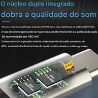 Adaptador DAC USB-C para P2 (3.5mm) com Chip CX31993 + MAX97220: Som Imersivo para seu Smartphone e Tablet - imagem 3