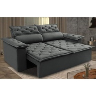 Sofá Retrátil e Reclinável Cama Inbox Compact 1,50m em Tecido Suede Velusoft Cinza - Conforto e Estilo Moderno - imagem 1