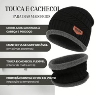 Touca de Frio Premium + Gorro de Inverno Forrado com Pelúcia - Aquece Cabeça e Pescoço - imagem 5