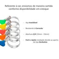 Kit 10 Abraçadeiras Metal Borboleta 3/4" (13-19mm) para Mangueiras de Gás, Jardim e Irrigação - imagem 3