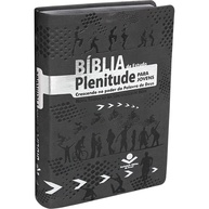 Bíblia de Estudo Plenitude para Jovens NTLH | SBB - Capa Couro Sintético Cinza Escuro - imagem 1