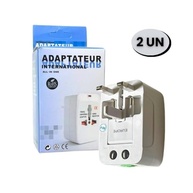Kit 2 Adaptadores de Tomada Universal para Viagem: 150+ Países (Europa, EUA, UK, Ásia) Bivolt c/ Trava de Segurança - imagem 3