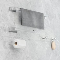 Kit Banheiro em Aço Inox Prata Fosco 5 Peças - Conjunto Completo com Barra de Toalha 60cm - imagem 3