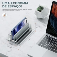 Suporte Vertical para Notebook e Laptop de Mesa Dock em Liga de Alumínio com Design Moderno - imagem 3