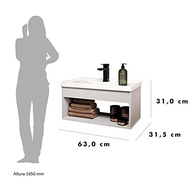 Gabinete para Banheiro com Cuba 60cm - Livorno Lineo em MDF Premium - imagem 3